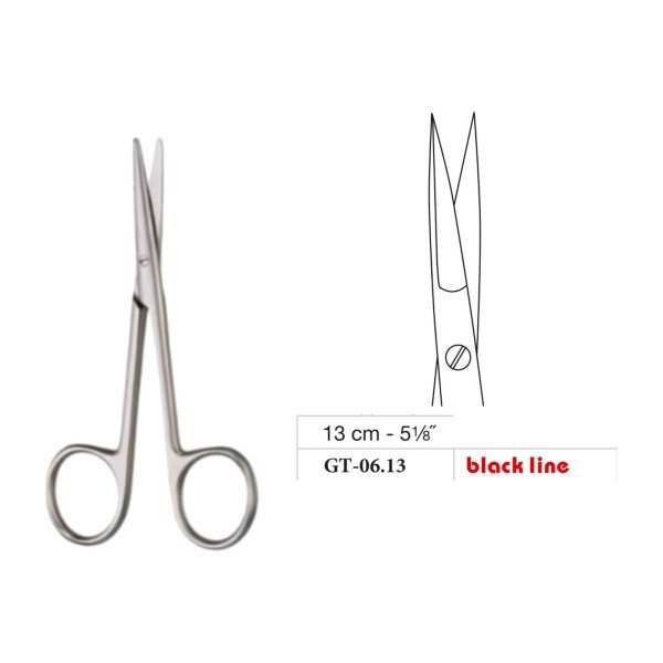 Jabaley Scissors, Sharp/Sharp, Straight, Black Line, 13 cm - 5-1/8˝ Jabaley Scissors, Sharp/Sharp, Straight, Black Line, 13 cm - 5-1/8˝