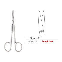 Knapp Scissors, Straight, Black Line, 12.5 cm - 5˝ Knapp Scissors, Straight, Black Line, 12.5 cm - 5˝