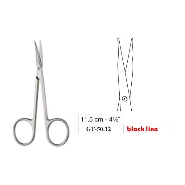 Stevens Scissors, Blunt, Straight, Black Line, 11.5 cm - 4-1/2˝