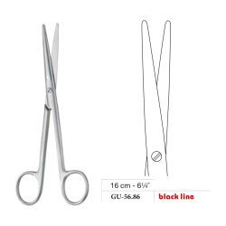 Mayo-Lexer Scissors, Straight, Black Line, 16 cm - 6-1/4˝ Mayo-Lexer Scissors, Straight, Black Line, 16 cm - 6-1/4˝