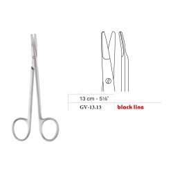 Ragnell-Kilner Scissors, Curved, Black Line, 13 cm - 5-1/8˝