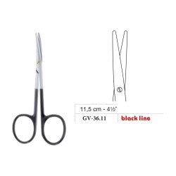 Metzenbaum Baby Scissors, Big Ring, Straight, Black Line, 11.5 cm - 4-1/2˝ Metzenbaum Baby Scissors, Big Ring, Straight, Black Line, 11.5 cm - 4-1/2˝
