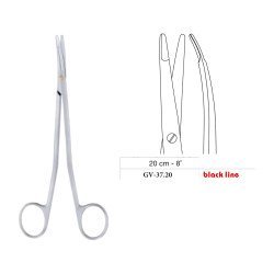 Metzenbaum-Freeman Scissors, Curved, Black Line, 20 cm - 8˝ Metzenbaum-Freeman Scissors, Curved, Black Line, 20 cm - 8˝