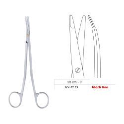 Metzenbaum-Freeman Scissors, Curved, Black Line, 23 cm - 9˝ Metzenbaum-Freeman Scissors, Curved, Black Line, 23 cm - 9˝