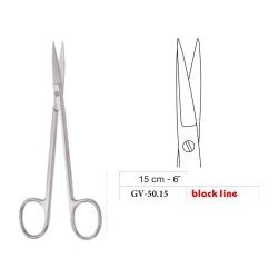 Joseph Scissors, Straight, Black Line, 15 cm - 6˝ Joseph Scissors, Straight, Black Line, 15 cm - 6˝