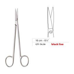 Kelly Scissors, Straight, Black Line, 16 cm - 6-1/4˝ Kelly Scissors, Straight, Black Line, 16 cm - 6-1/4˝