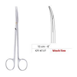 Reynolds (Jameson) Scissors, Curved, Black Line, 15 cm - 6˝