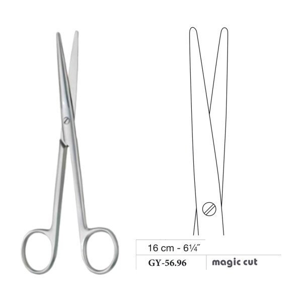Mayo-Lexer Scissors, Straight, Magic Cut, 16 cm - 6-1/4˝