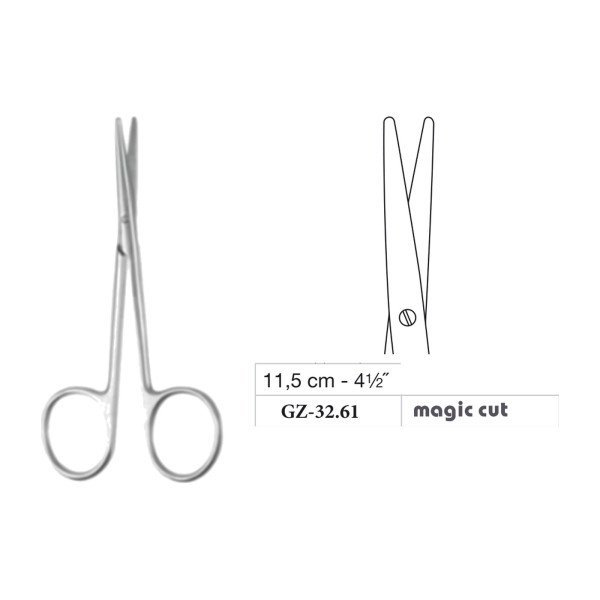 Metzenbaum Baby Scissors, Straight, Magic Cut, 11.5 cm - 4-1/2˝ Metzenbaum Baby Scissors, Straight, Magic Cut, 11.5 cm - 4-1/2˝