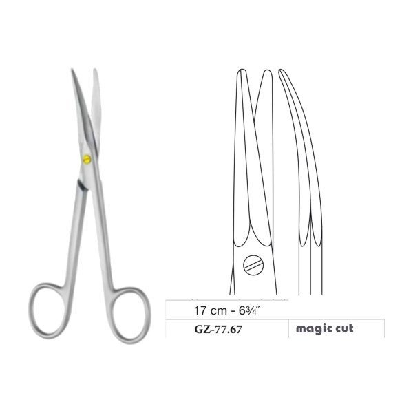 Kaye Scissors, Curved, Magic Cut, 17 cm - 6-3/4˝