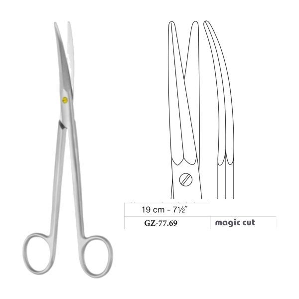 Kaye Scissors, Curved, Magic Cut, 19 cm - 7-1/2˝