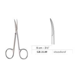 Iris Scissors, Curved, Standard, 9 cm - 3-1/2˝
