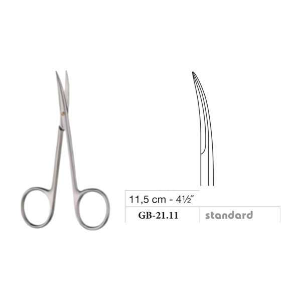 Iris Scissors, Curved, Standard, 11.5 cm - 4-1/2˝