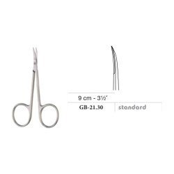 Micro Iris Scissors, Curved, Standard, 9 cm - 3-1/2˝ Micro Iris Scissors, Curved, Standard, 9 cm - 3-1/2˝