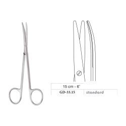 Metzenbaum Scissors, Curved, Standard, 15 cm - 6˝