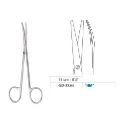Metzenbaum Scissors, Curved, Tungsten Carbide, 14 cm - 5-1/2˝