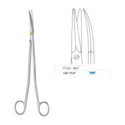 Gorney-Freeman Dissecting Scissors, Curved, Tungsten Carbide, 17 cm - 6-3/4˝