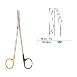 Ligature Scissors, Micro-Serrated, Curved, Tungsten Carbide, 18 cm - 7-1/8˝ Ligature Scissors, Micro-Serrated, Curved, Tungsten Carbide, 18 cm - 7-1/8˝