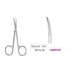 Iris Scissors, Curved, Supercut, 10.5 cm - 4-1/8˝ Iris Scissors, Curved, Supercut, 10.5 cm - 4-1/8˝