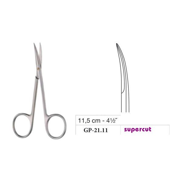 Iris Scissors, Curved, Supercut, 11.5 cm - 4-1/2˝ Iris Scissors, Curved, Supercut, 11.5 cm - 4-1/2˝