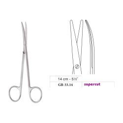 Metzenbaum Scissors, Curved, Supercut, 14 cm - 5-1/2˝