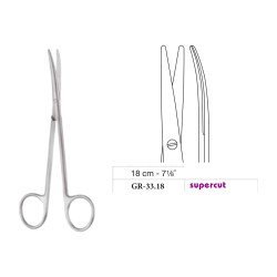 Metzenbaum Scissors, Curved, Supercut, 18 cm - 7-1/8˝
