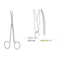 Metzenbaum Scissors, Curved, Supercut Plus, 14 cm - 5-1/2˝ Metzenbaum Scissors, Curved, Supercut Plus, 14 cm - 5-1/2˝