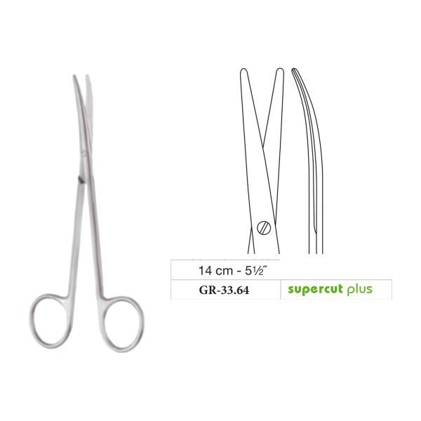 Metzenbaum Scissors, Curved, Supercut Plus, 14 cm - 5-1/2˝ Metzenbaum Scissors, Curved, Supercut Plus, 14 cm - 5-1/2˝