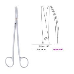 Metzenbaum S-Shape Scissors, Curved, Supercut, 20 cm - 8˝