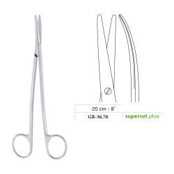 Metzenbaum S-Shape Scissors, Curved, Supercut Plus, 20 cm - 8˝