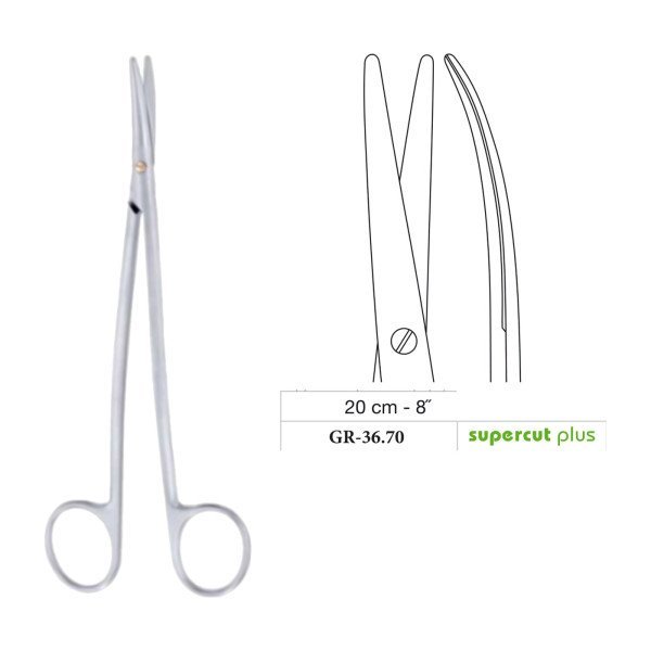 Metzenbaum S-Shape Scissors, Curved, Supercut Plus, 20 cm - 8˝