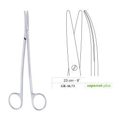 Metzenbaum S-Shape Scissors, Curved, Supercut Plus, 23 cm - 9˝