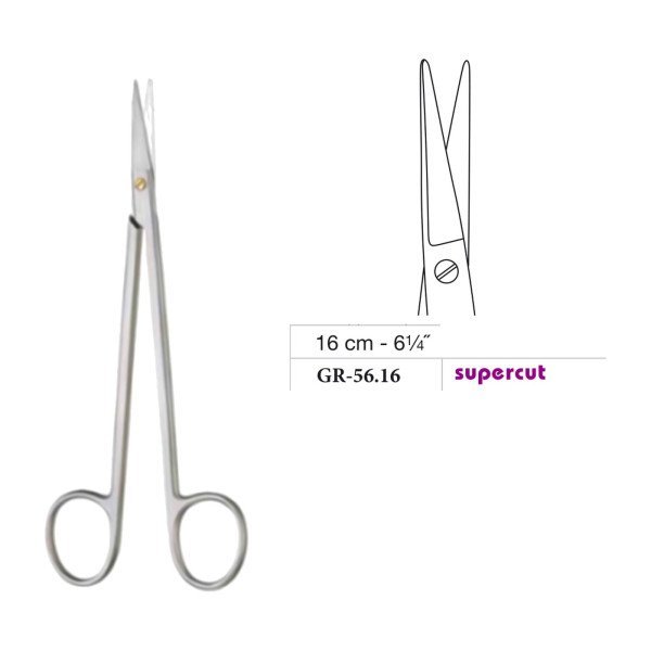 Kelly-Brüser Scissors, Straight, Supercut, 16 cm - 6-1/4˝ Kelly-Brüser Scissors, Straight, Supercut, 16 cm - 6-1/4˝