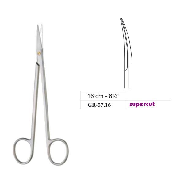 Kelly-Brüser Scissors, Curved, Supercut, 16 cm - 6-1/4˝