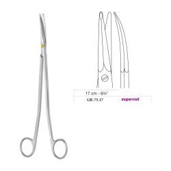 Gorney-Freeman Dissecting Scissors, Curved, Supercut, 17 cm - 6-3/4˝