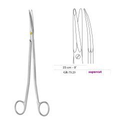 Gorney-Freeman Dissecting Scissors, Curved, Supercut, 23 cm - 9˝