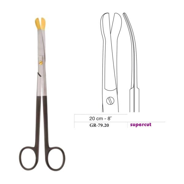 Solz Dissecting Scissors, Curved, Supercut, 20 cm - 8˝