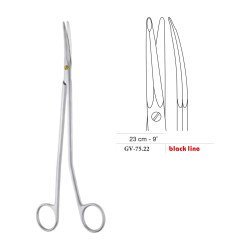 Gorney-Freeman Dissecting Scissors, Curved Shanks, Curved, Black Line, 23 cm - 9˝ Gorney-Freeman Dissecting Scissors, Curved Shanks, Curved, Black Line, 23 cm - 9˝