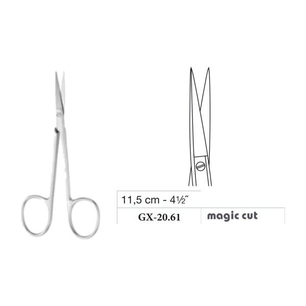 Iris Scissors, Straight, Magic Cut, 11.5 cm - 4-1/2˝