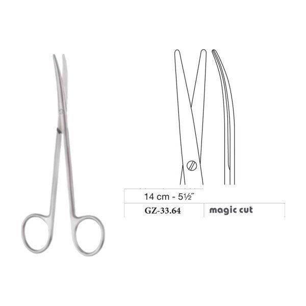 Metzenbaum Scissors, Curved, Magic Cut, 14 cm - 5-1/2˝ Metzenbaum Scissors, Curved, Magic Cut, 14 cm - 5-1/2˝