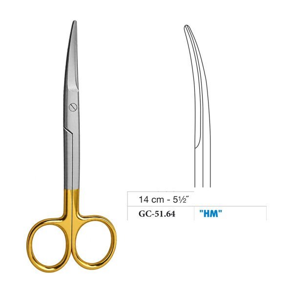 Mayo Operating Scissors, Curved, Tungsten Carbide, 14 cm - 5-1/2˝