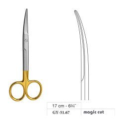 Mayo Operating Scissors, Curved, Magic Cut, 17 cm - 6-3/4˝