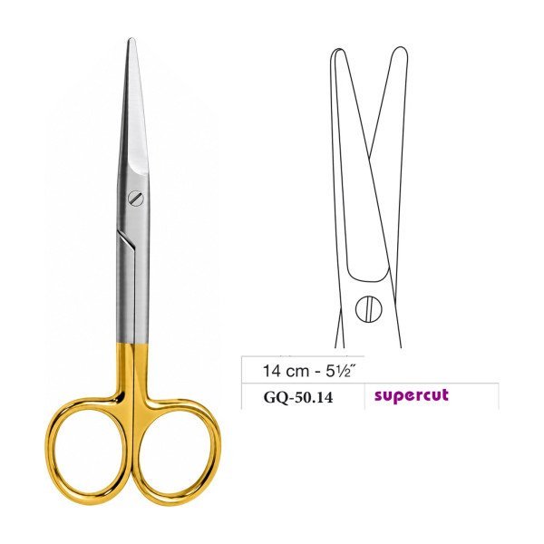 Mayo Operating Scissors, Straight, Supercut, 14 cm - 5-1/2˝
