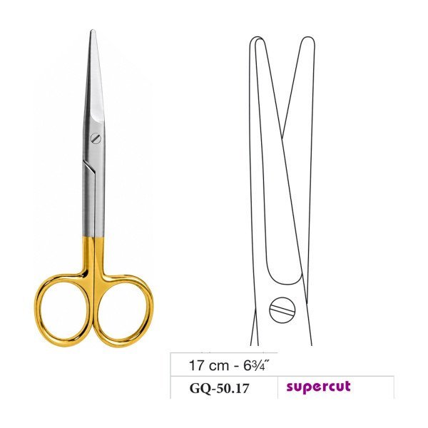 Mayo Operating Scissors, Straight, Supercut, 17 cm - 6-3/4˝