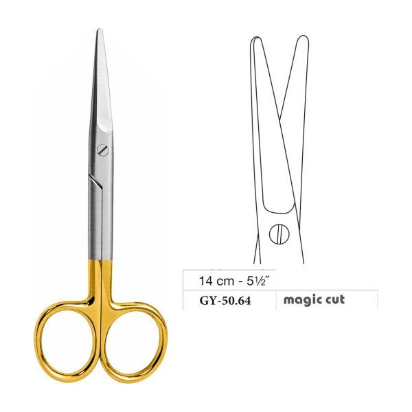 Mayo Operating Scissors, Straight, Magic Cut, 14 cm - 5-1/2˝