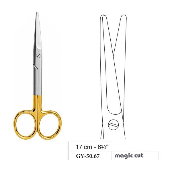 Mayo Operating Scissors, Straight, Magic Cut, 17 cm - 6-3/4˝