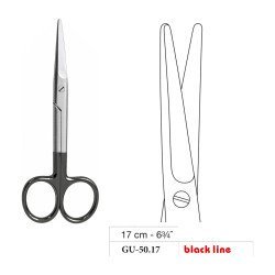 Mayo Operating Scissors, Straight, Black Line, 17 cm - 6-3/4˝
