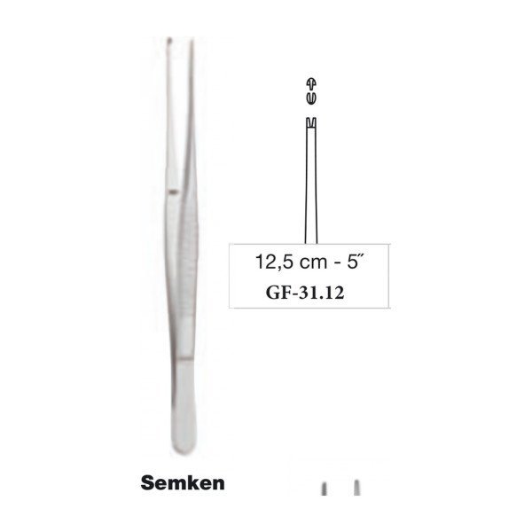 Semken Tissue Forceps Straight 12.5 cm - 5˝ Semken Tissue Forceps Straight 12.5 cm - 5˝