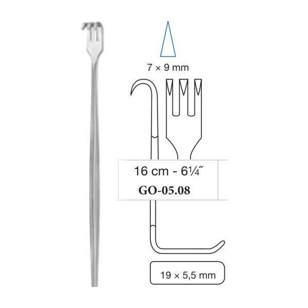 Senn-Miller Retractor Double Ended Sharp Prongs, 16 cm - 6-1/4˝