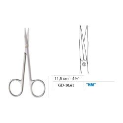 Siegert Dissecting Scissors, Straight, Tungsten Carbide, 11.5 cm - 4-1/2˝